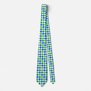 Green and Blue Argyle Custom Tie