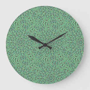 Green and Blue Basketweave Large Clock