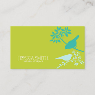 Green and Blue Birds Business Card