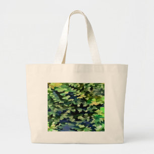 Green and Blue Camouflage Pattern Large Tote Bag