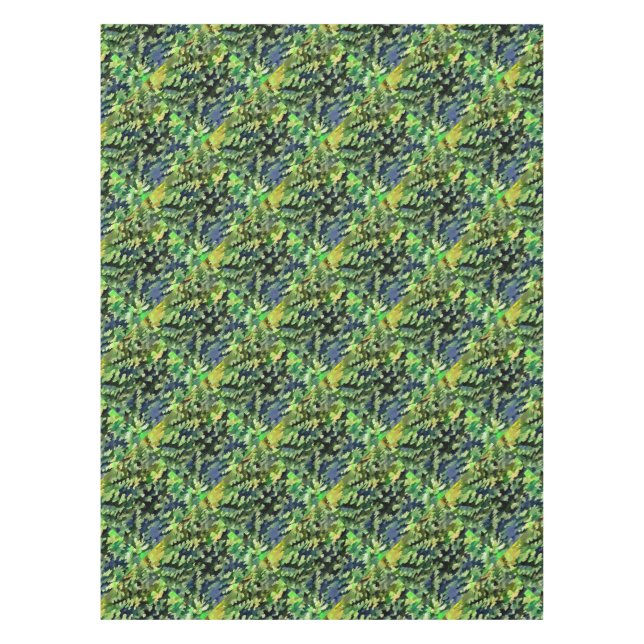 Green and Blue Camouflage Pattern Tablecloth (Front)