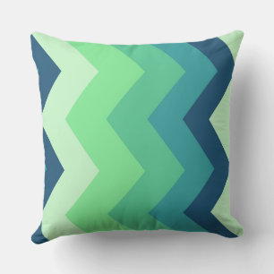 green and blue chevron Pattern Cushion