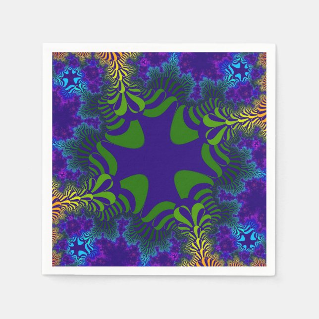 Green and Blue Cross Napkin (Front)