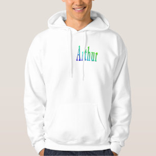 Green And Blue Designed Arthur Name, Hoodie