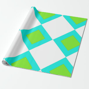 Green and blue diamond pattern wrapping paper