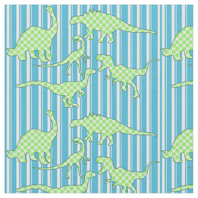 Green and Blue Dinosaur Fabric (Close Up)