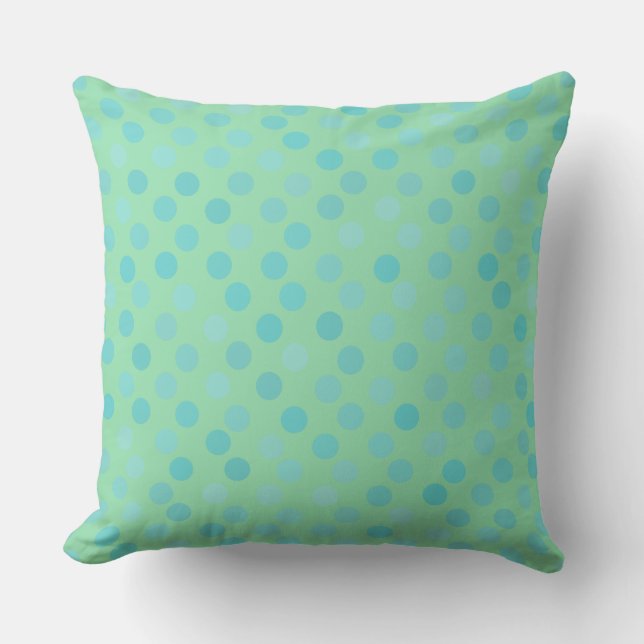 green and blue dots cushion (Front)