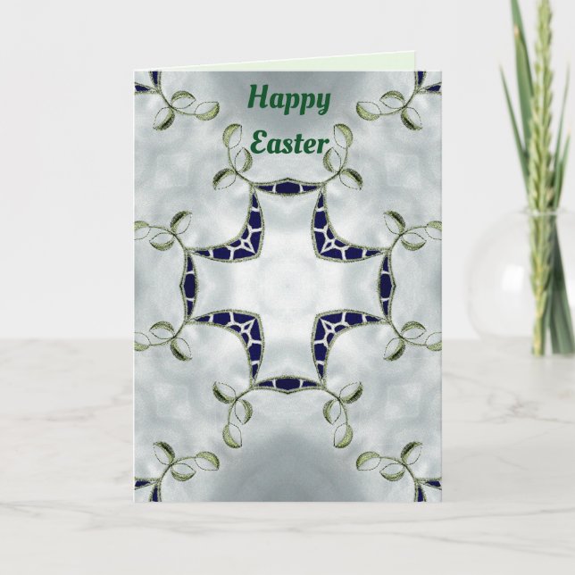 Green and Blue Easter card pattern ~ (Front)