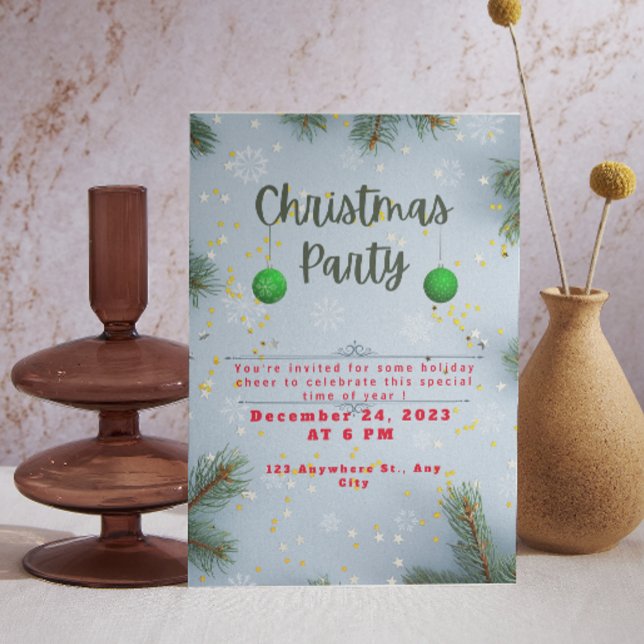 Green And Blue Elegant Christmas Party Invitation (Creator Uploaded)