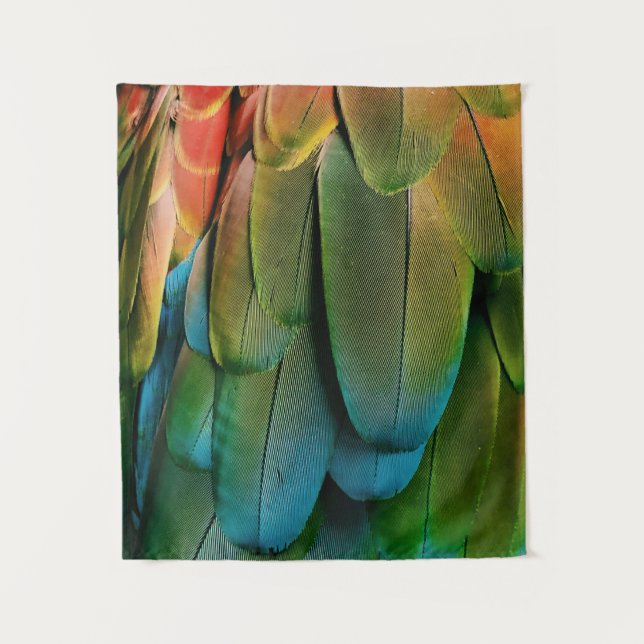 Green and blue feathers tapestry (Front)