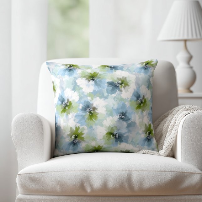 Green and Blue Floral Cushion (Creator Uploaded)