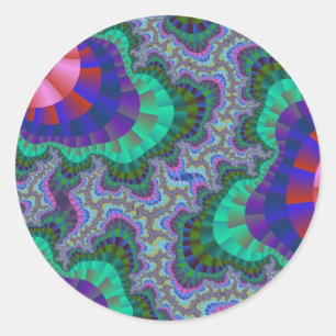 Green and Blue Gear Classic Round Sticker