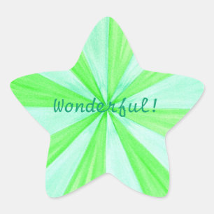Green and Blue Geometric Spokes Wonderful Stickers