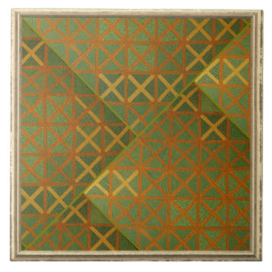 Green And Blue Geometrical Abstract Ceramic Tile