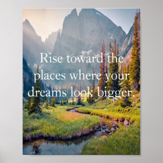 Green and Blue Hidden Alpine Mountain Motivational Poster