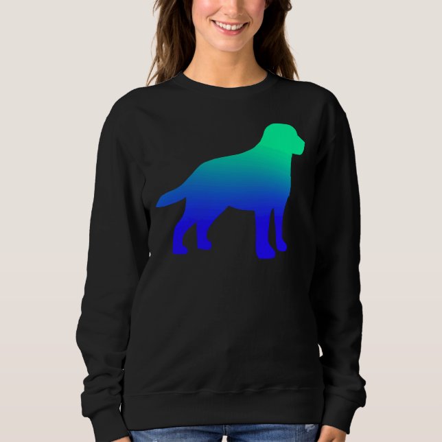 Green And Blue Labrador Retriever Sweatshirt (Front)