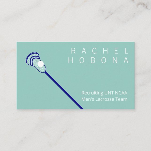Green and Blue Lacrosse Business Card (Front)