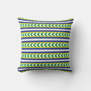 Green and blue Latvian Latgale Ethnic Folk art Cushion