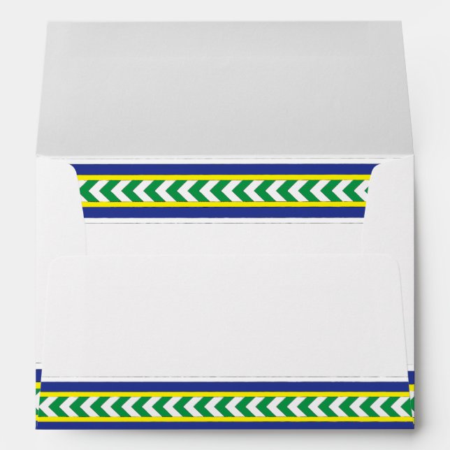 Green and blue Latvian Latgale Ethnic Folk art Envelopes (Back (Bottom))
