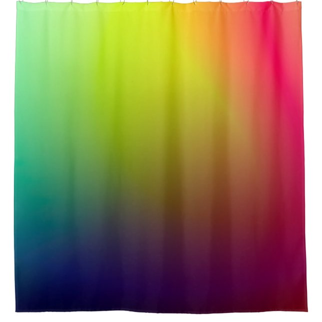 GREEN AND BLUE LIGHT ILLUSTRATION SHOWER CURTAIN (Front)