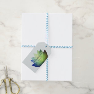 Green and Blue Lotus Flower Business Card Gift Tags