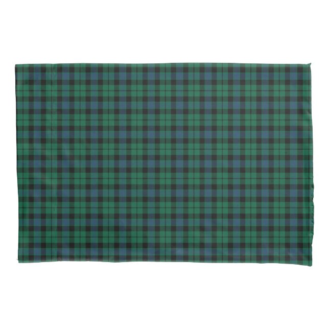 Green and Blue MacKay Clan Scottish Tartan Pillowcase (Front)
