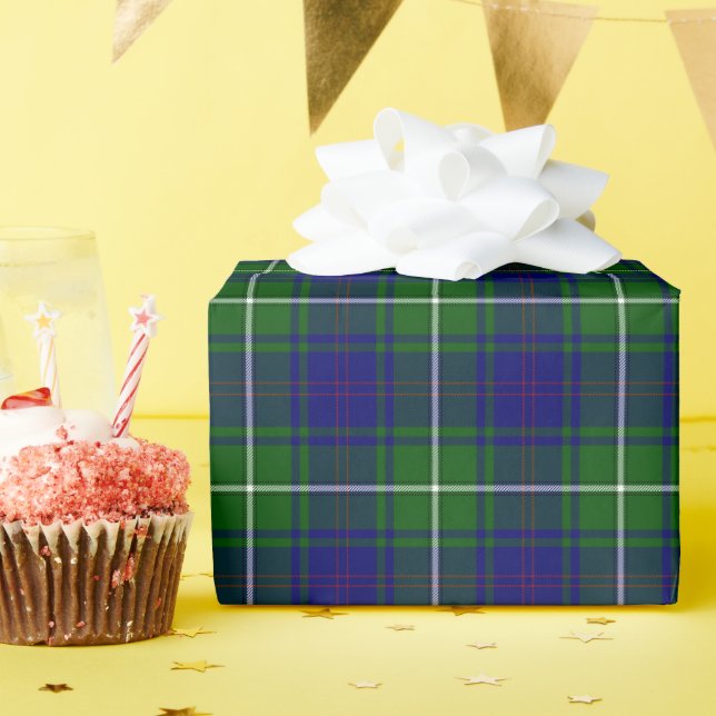 Green and Blue MacNeil Tartan Plaid Wrapping Paper (Birthday Party)