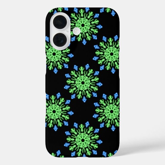 Green and blue neon flower  Case-Mate iPhone case (Back)