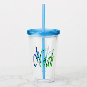Green And Blue Noah Name,  Acrylic Tumbler