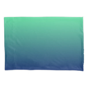 Green and blue ombre pillowcase