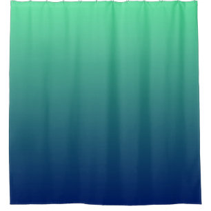 Green and blue ombre shower curtain