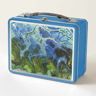 Green and Blue Organic Swirl Lunchbox