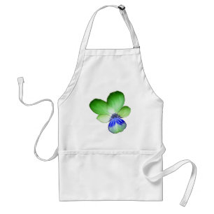 Green and Blue Pansy Apron