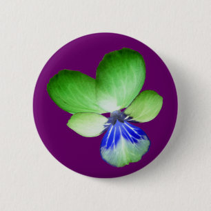 Green and Blue Pansy Button