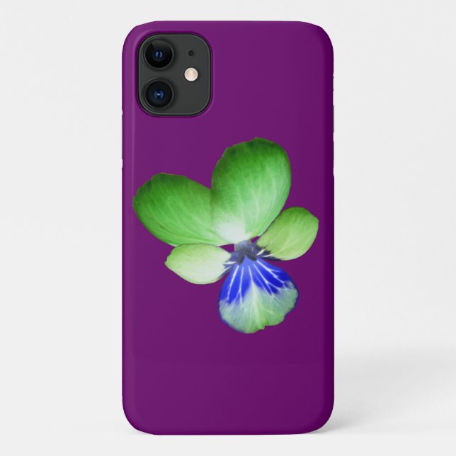 Green and Blue Pansy iPhone 3 Case (Back)