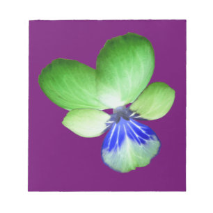Green and Blue Pansy Notepad