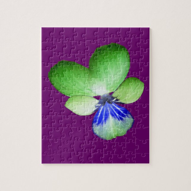 Green and Blue Pansy Puzzle (Vertical)