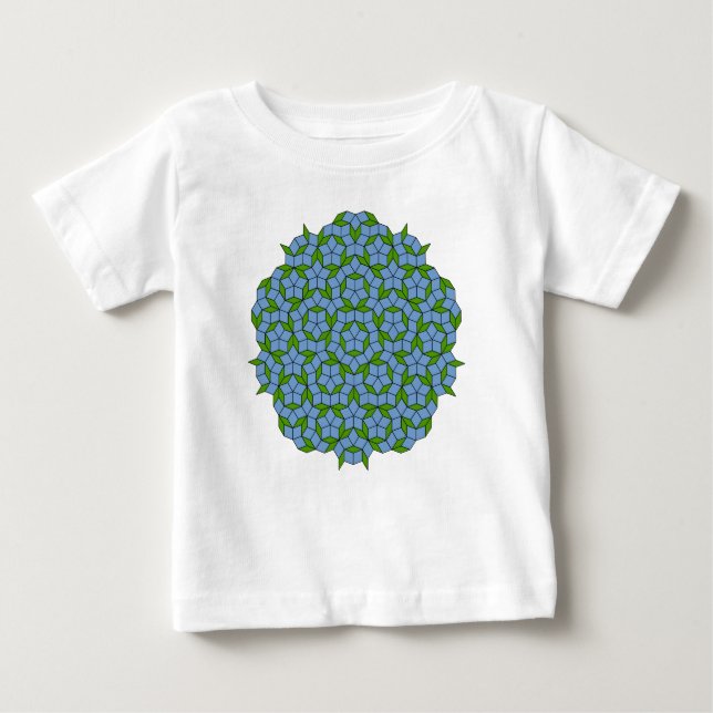 Green and Blue Penrose Rhombus Pattern Baby T-Shirt (Front)