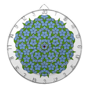 Green and Blue Penrose Rhombus Pattern Dartboard