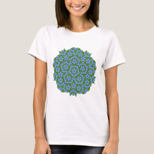 Green and Blue Penrose Rhombus Pattern T-Shirt