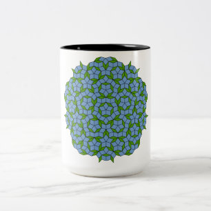 Green and Blue Penrose Rhombus Pattern Two-Tone Coffee Mug