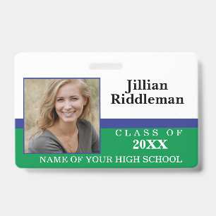 Green and Blue Photo Event Badge ID Badge