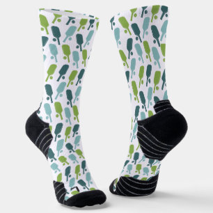 Green and Blue Pickleball Patterned Socks