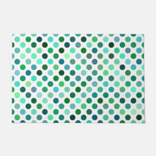 Green and Blue Polka Dot Doormat