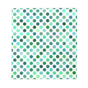 Green and Blue Polka Dot Notepad