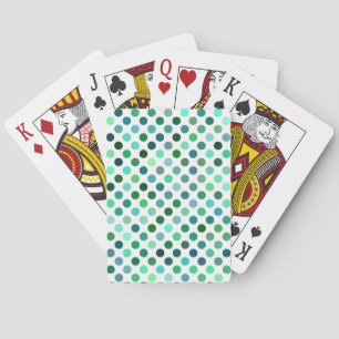 Green and Blue Polka Dot Playing Cards