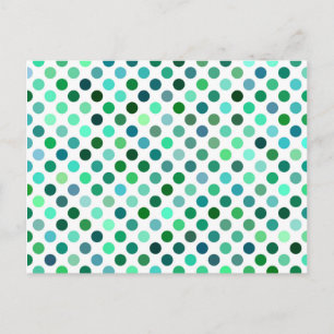 Green and Blue Polka Dot Postcard