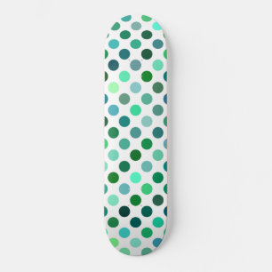 Green and Blue Polka Dot Skateboard