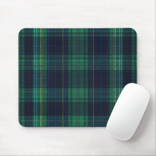 Green and Blue Scottish Tartan Plaid Mouse Pad