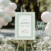 Green and Blue Silly Goose Baby Shower Sign